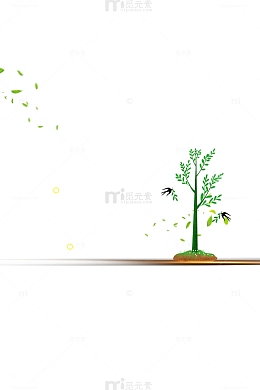 春天植树节燕子树苗绿叶