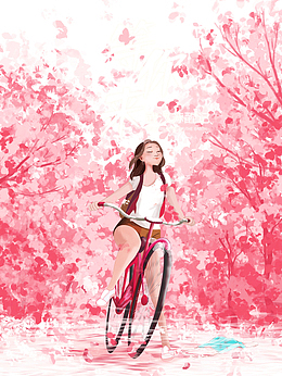 等你来艺术字手绘春天樱花元素图