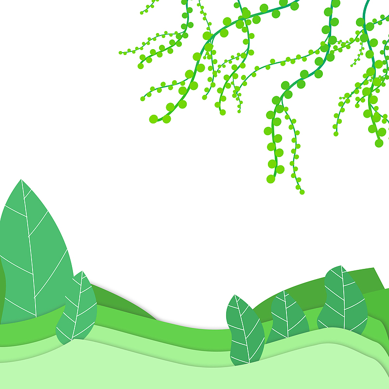 春节春天踏青装饰绿植植物元素背景