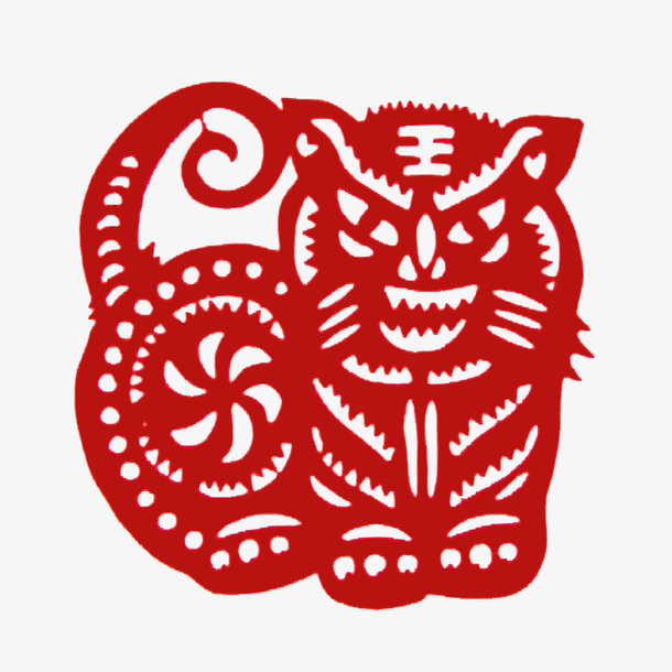 剪纸老虎虎年春节