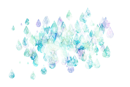 水彩笔触雨滴
