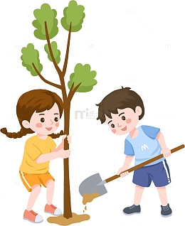植树节中树的小孩