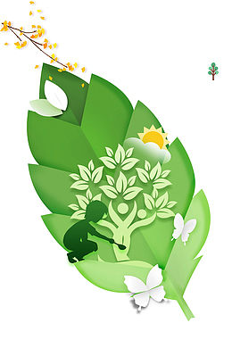 植树节海报元素