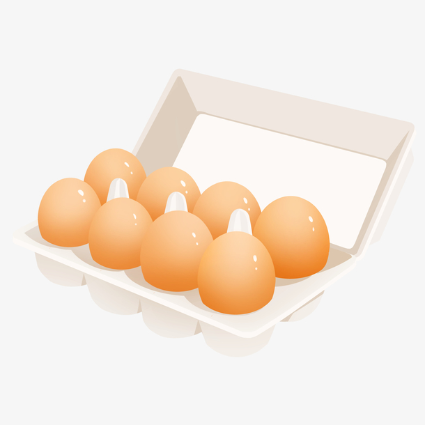 原创手绘盒装鸡蛋插画素材