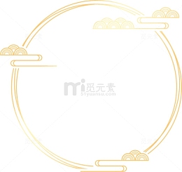 古风云圆框线条