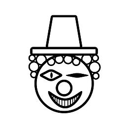 丑萌小丑眨眼睛wink