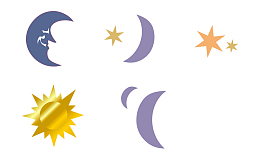 卡通星星月亮太阳图标素材