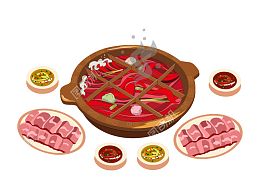 火锅插画素材