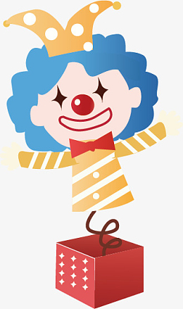 卡通手绘小丑设计矢量图