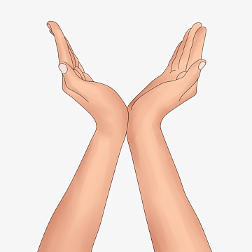 手伸开想捧着东西