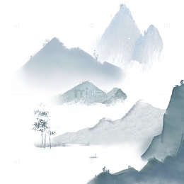 中国风竹林青山白云