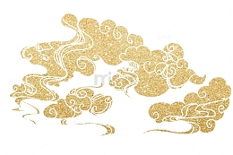 中国风，金色祥云，金箔纹理，装饰元素