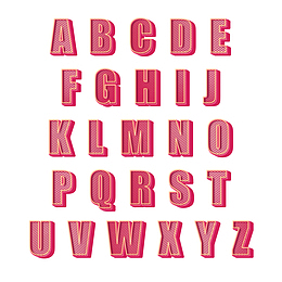 立体英文字体素材