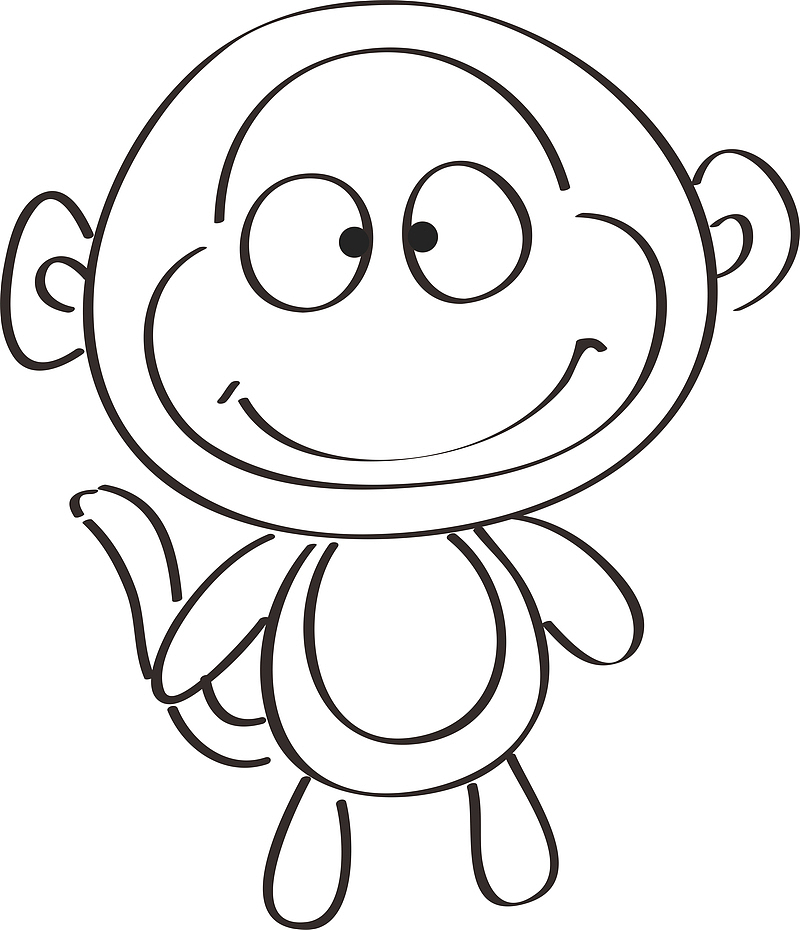 简笔画猴子动漫造型