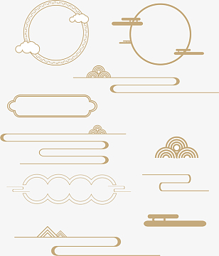 国潮古风祥云边框