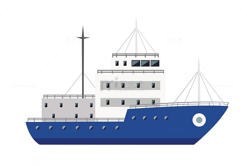 轮船蓝色渔船