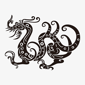 黑白线中国龙元素