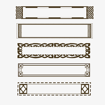 复古中国风线框图标题装饰素材