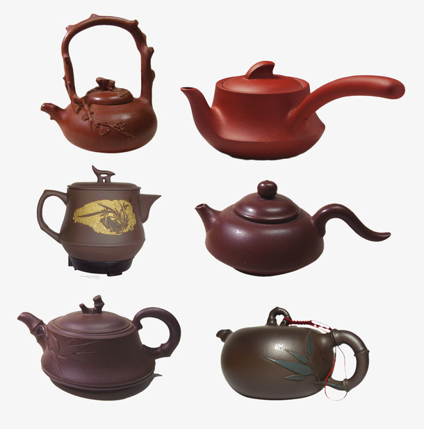 紫茶壶分层图素材