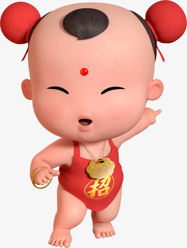 招财童子福娃吉祥q版国漫动漫喜庆