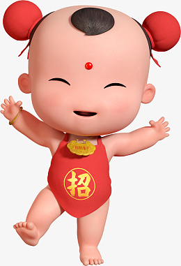招财童子福娃吉祥q版国漫动漫喜庆