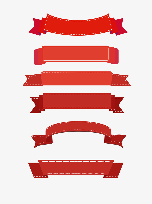 红色彩带丝带促销标签标题框文本框对话框