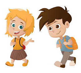 上学的小孩 卡通图片