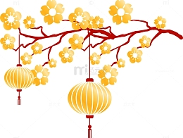 金色灯笼梅花装饰