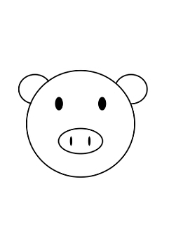 简单的描边猪头