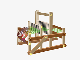 织布机 ,牛郎织女,卡通 ,手绘