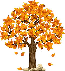 高清插画素材一棵秋天的树
