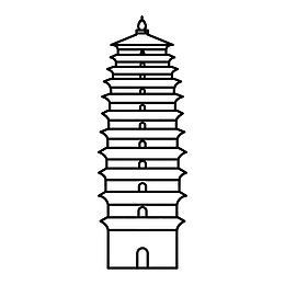 西安城市雁塔线条