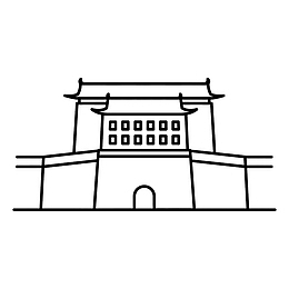 西安城市古楼线条