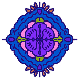 手绘装饰对称图案