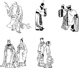 古代著名人物矢量图