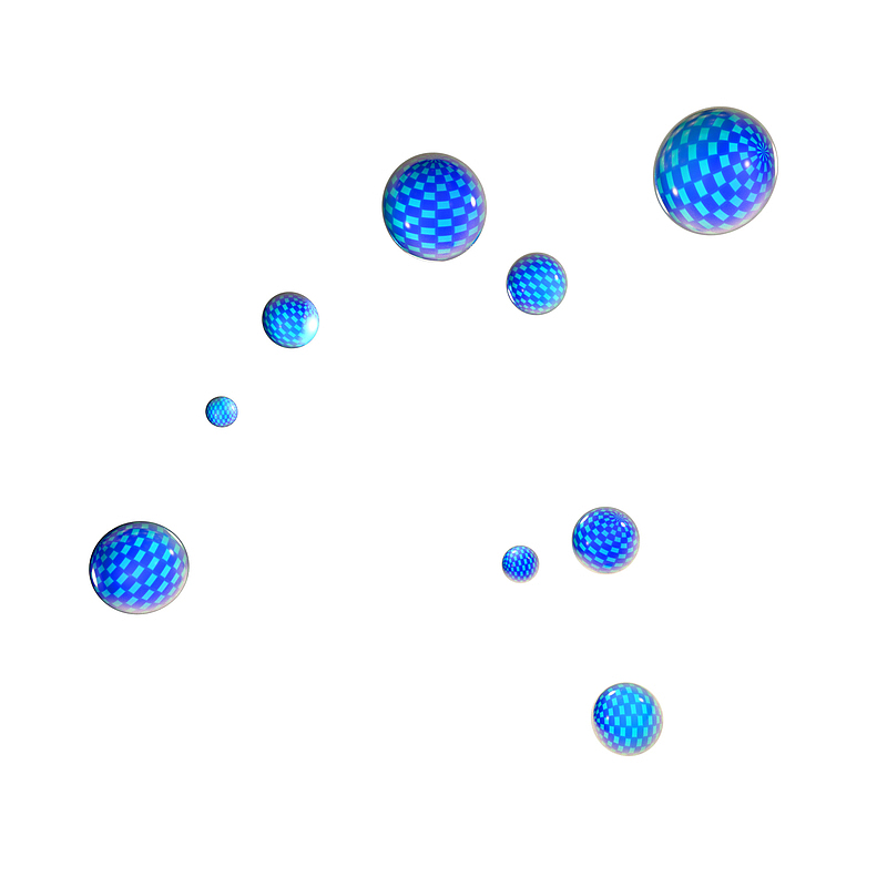 C4D素材漂浮小圆球蓝色