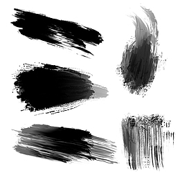 笔触黑色透明墨迹