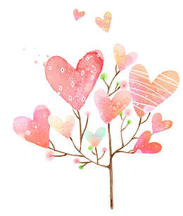 淡雅可爱心形小树