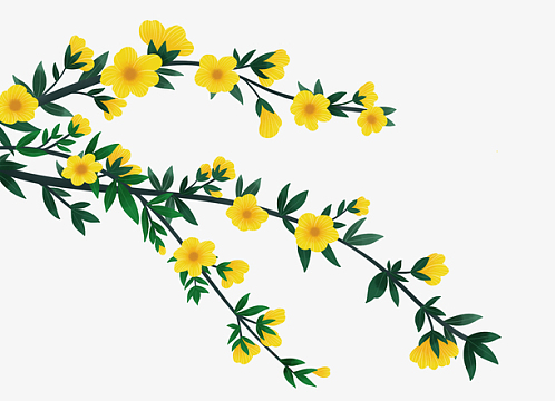 迎春花圈漫画素材_迎春花圈漫画图片元素-觅元素