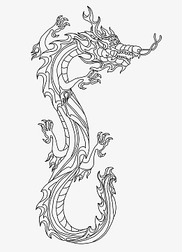 中国龙的线稿