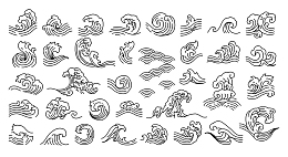 插画元素浪花