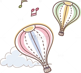 卡通热气球儿童