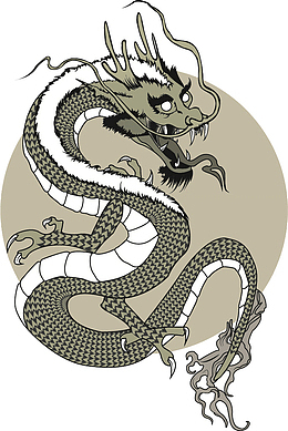 动漫龙王卡通中国龙手绘