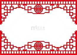 古典中式红色花纹边框素材