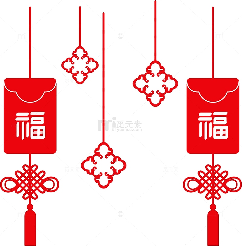 喜庆中国结新年装饰剪纸挂饰