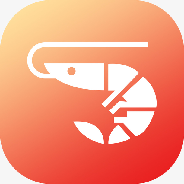 圆角 图标 海鲜 虾 暖色