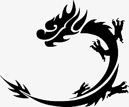 黑色矢量龙剪影