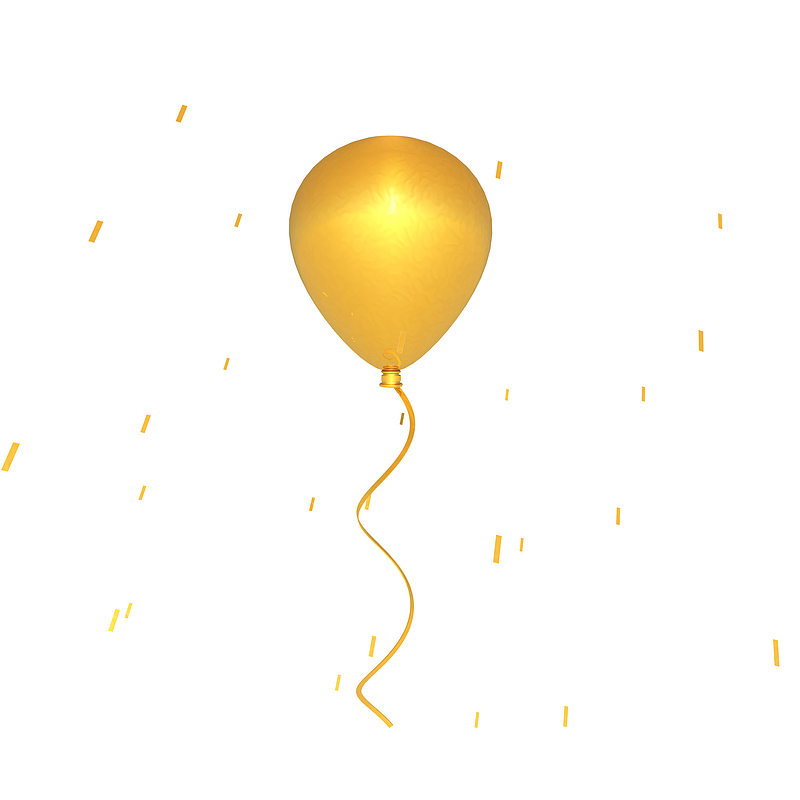 电商促销装饰金色气球元素