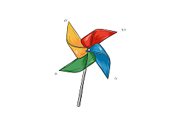 儿童节卡通童年风车