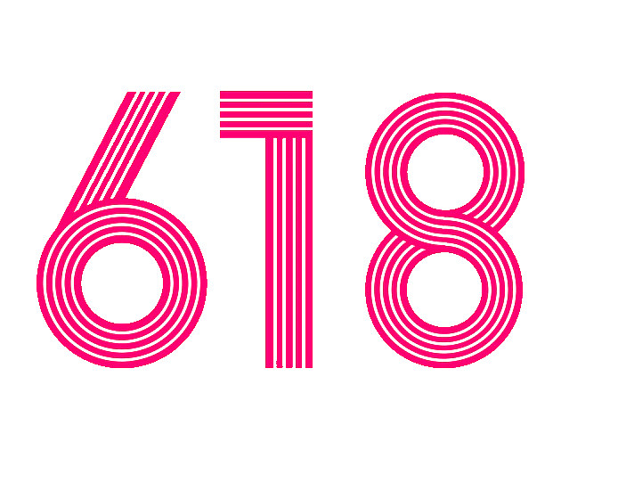 618字体设计年中大促购物狂欢节